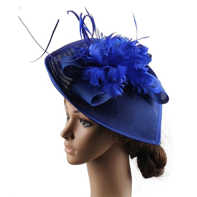 Unique Polyester Wedding Tea Party Fascinators Feather Bowknot Headpiece - Image 2