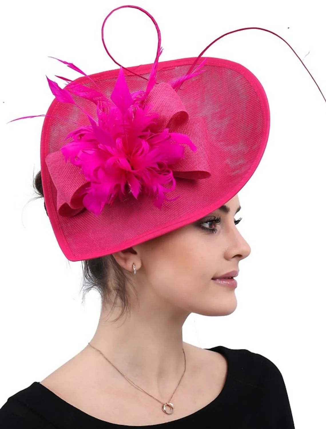 Unique Polyester Wedding Tea Party Fascinators Feather Bowknot Headpiece - Image 3