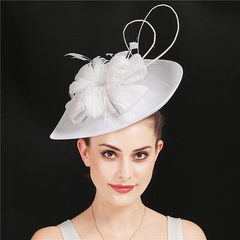 Unique Polyester Wedding Tea Party Fascinators Feather Bowknot Headpiece - Image 4