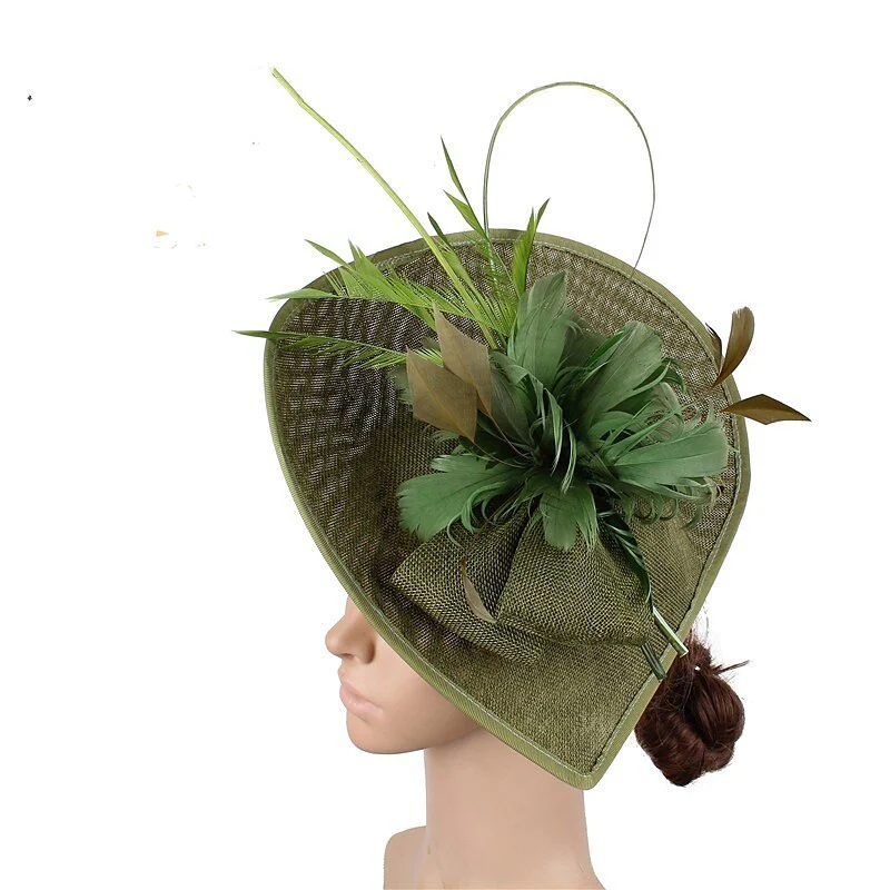 Unique Polyester Wedding Tea Party Fascinators Feather Bowknot Headpiece - Image 5