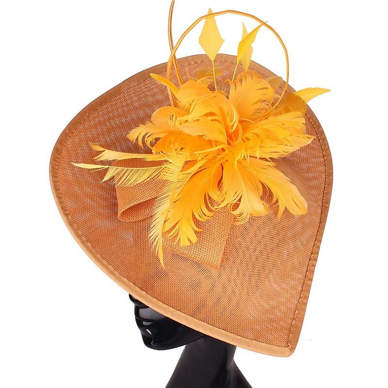 Unique Polyester Wedding Tea Party Fascinators Feather Bowknot Headpiece - Image 7