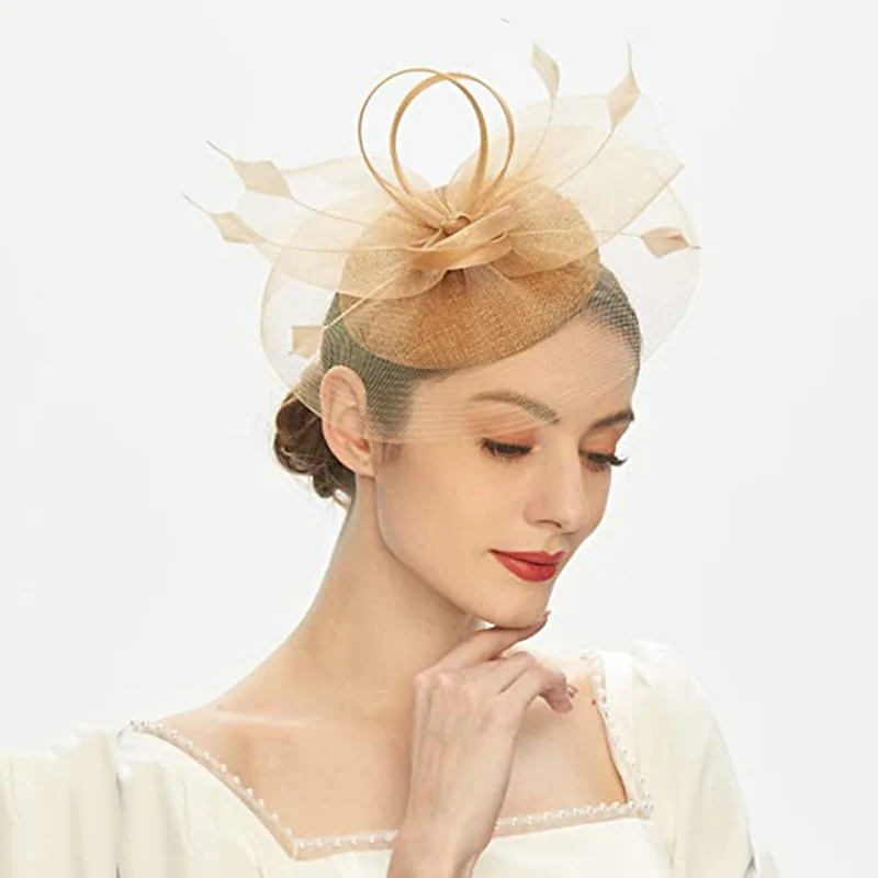 Unique Tulle Bow Hat Fascinators Cocktail Royal Astcot Flower Closed circle Hats - Image 3