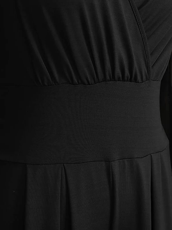 V-Neck Long Sleeves Floor-Length Wedding Guest Jumpsuits with Metallic Studs - Image 4