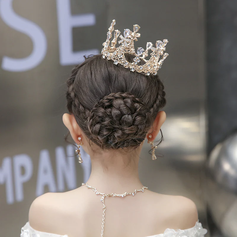 Vintage Mini Rhinestone Princess Crown Headpiece Accessories - Image 2