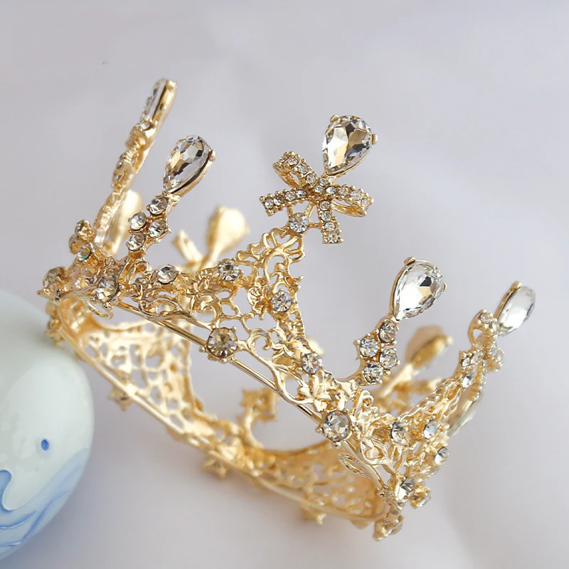 Vintage Mini Rhinestone Princess Crown Headpiece Accessories - Image 5