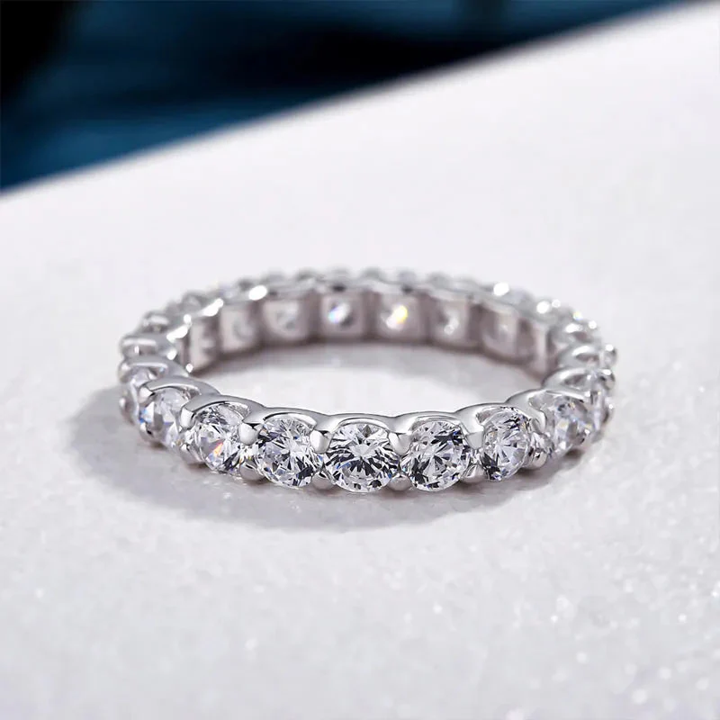 White Gold Sterling Silver Classic Round Cut Women's Ring Valentine's Day Engagement Wedding Jewelry - Image 2