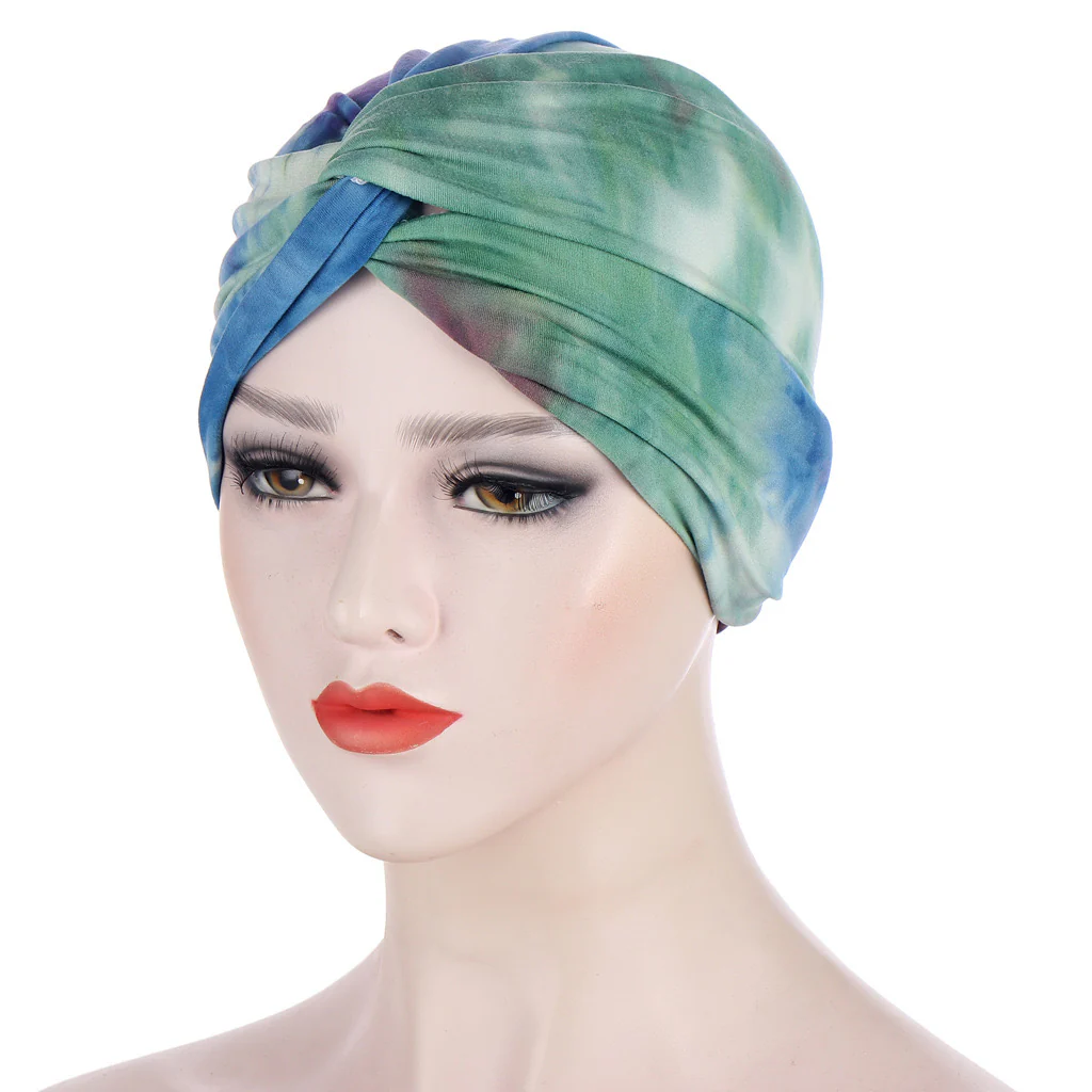 Women Muslim Daily Folding Cross Knotted Hair Elastic Bandanas Turban - Image 6