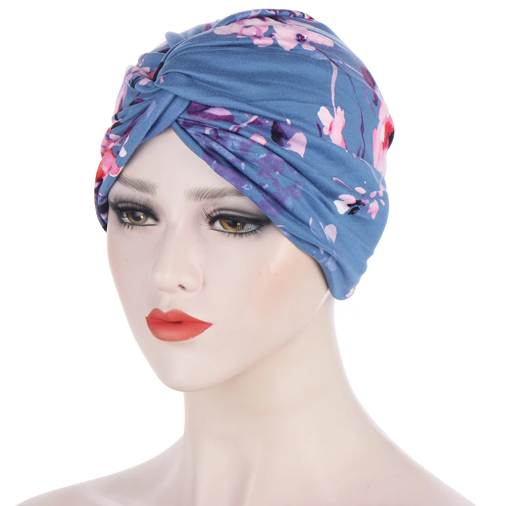 Women Muslim Daily Folding Cross Knotted Hair Elastic Bandanas Turban - Image 7