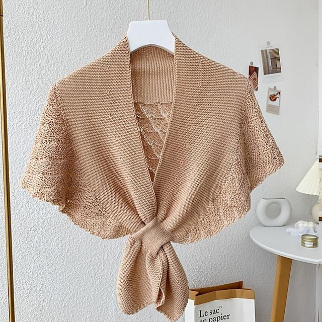 Women‘s Knitted Vest Shoulder Scarf Stylish and Feel Cozy Daily Wear For Wedding - Image 4