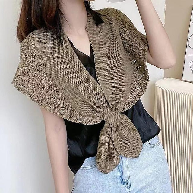 Women‘s Knitted Vest Shoulder Scarf Stylish and Feel Cozy Daily Wear For Wedding - Image 8