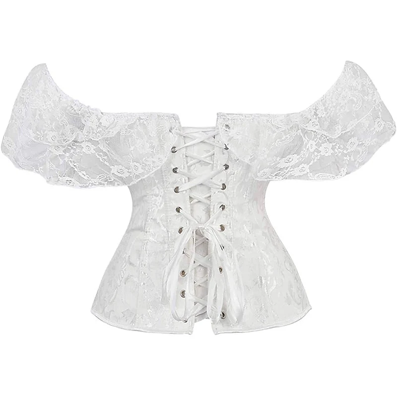 Women‘s Sexy Buckle Hook Push Up Lace Overbust Corsets for Wedding Party Birthday - Image 11