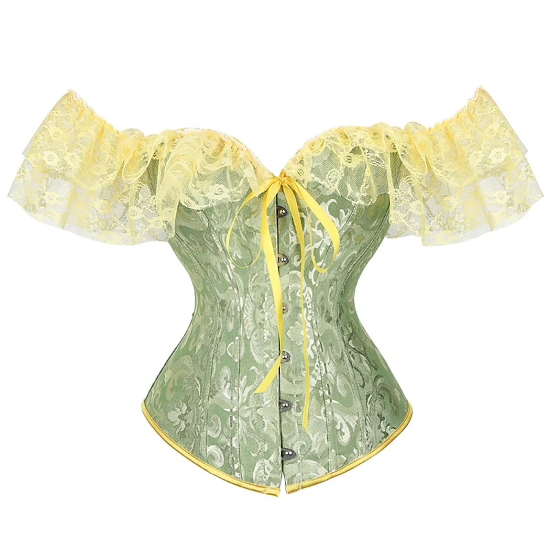 Women‘s Sexy Buckle Hook Push Up Lace Overbust Corsets for Wedding Party Birthday - Image 9