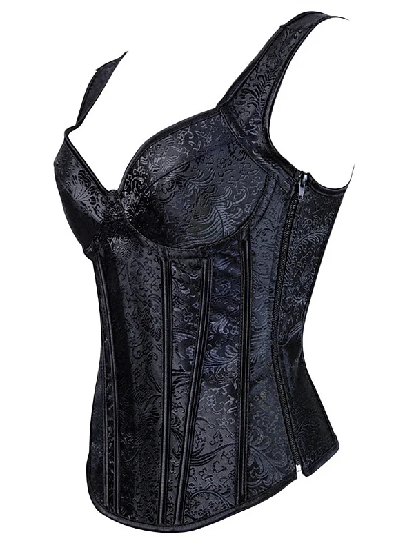 Women‘s Sexy Zipper Tummy Control Flower Push Up Overbust Corsets for Wedding Party Birthday - Image 8