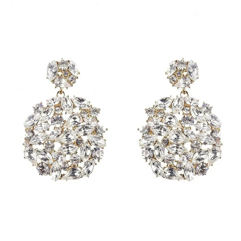 Women's 1 Pair Stud Earrings Geometrical Flower Precious Elegant Personalized Imitation Diamond Earrings Jewelry White For Wedding Party - Image 2