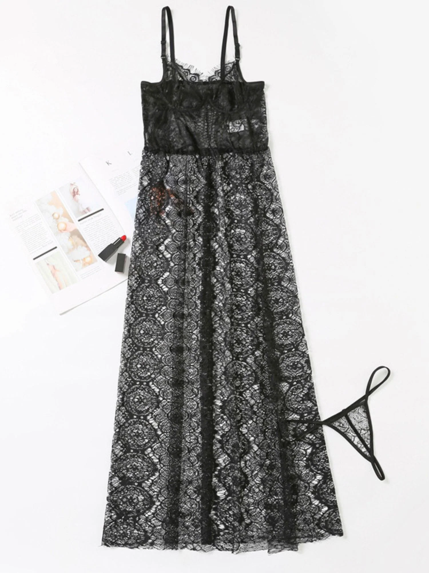 Women's Charming Sexy Comfortable Lace Long Pajamas - Image 8
