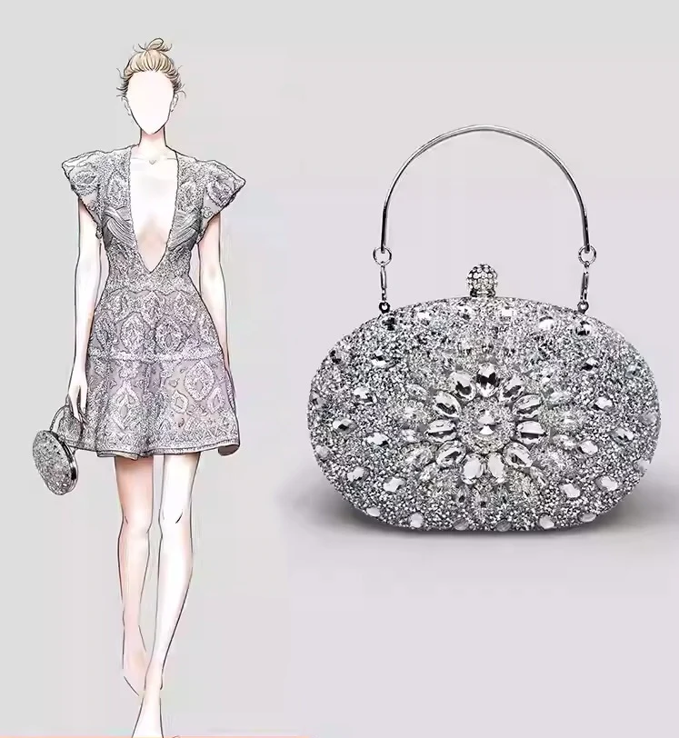 Women's Clutches & Evening Bags Glass Diamond Encrusted