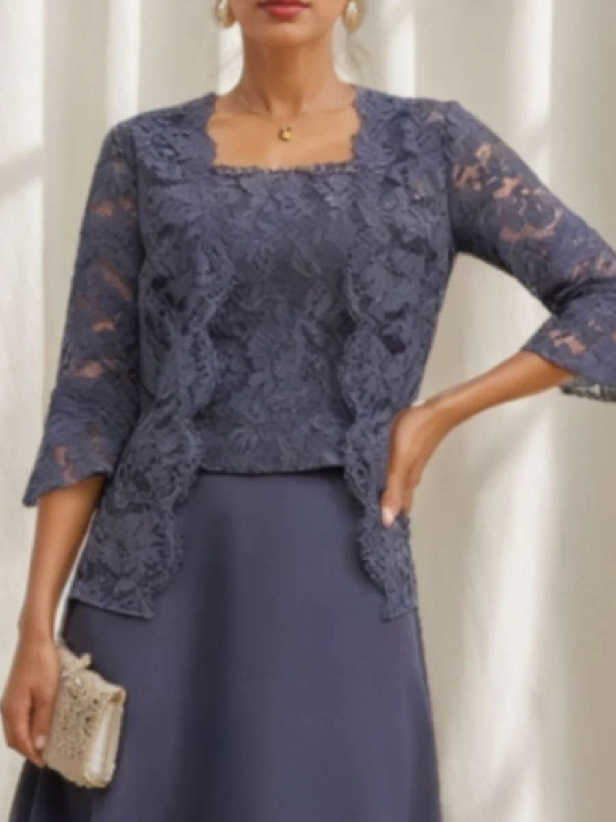 Women's Coats /Jackets 3/4 Length Sleeves Floral Lace - Image 3