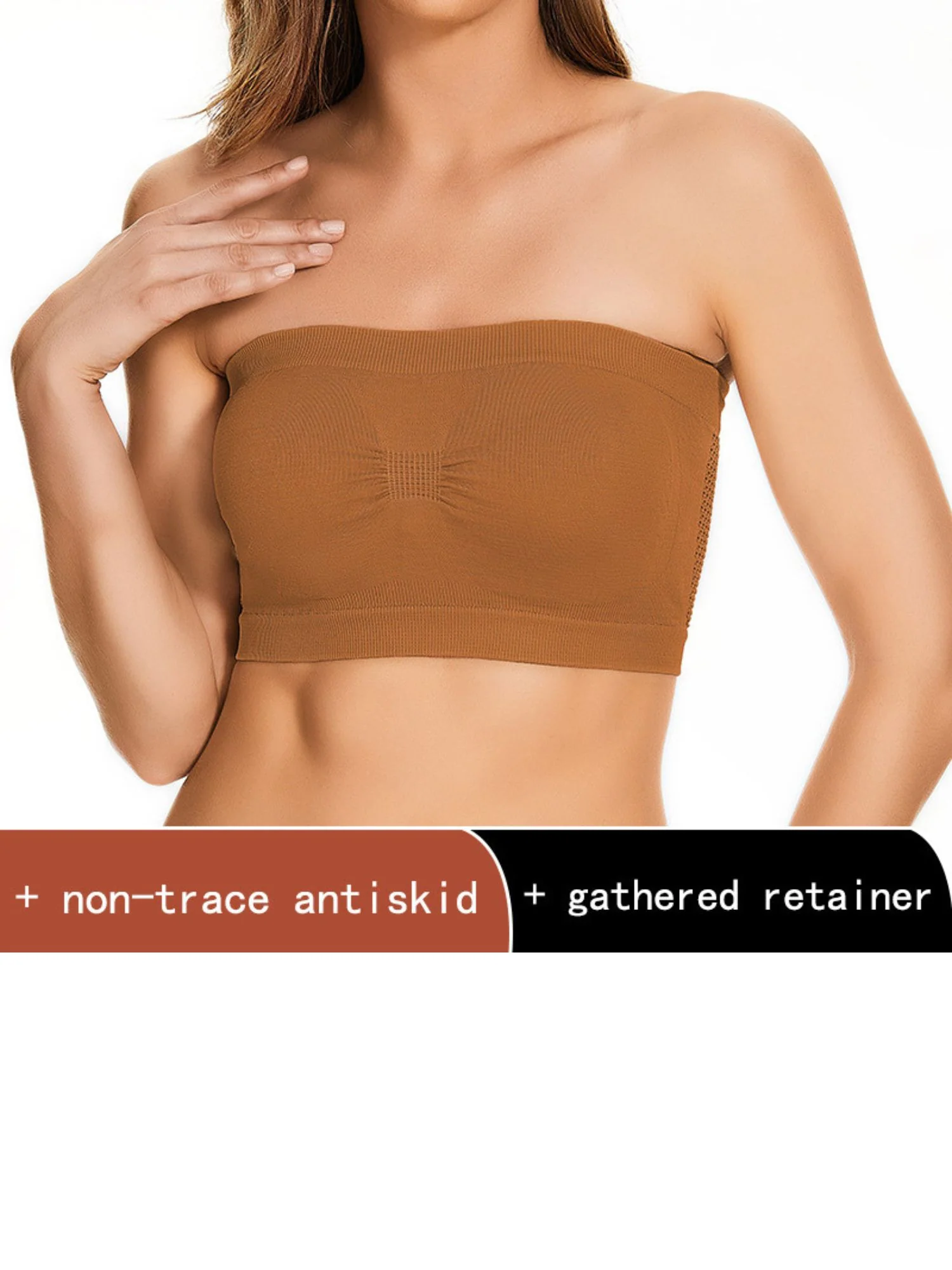 Women's Daily Breathable Solid Color Strapless Bra - Image 3