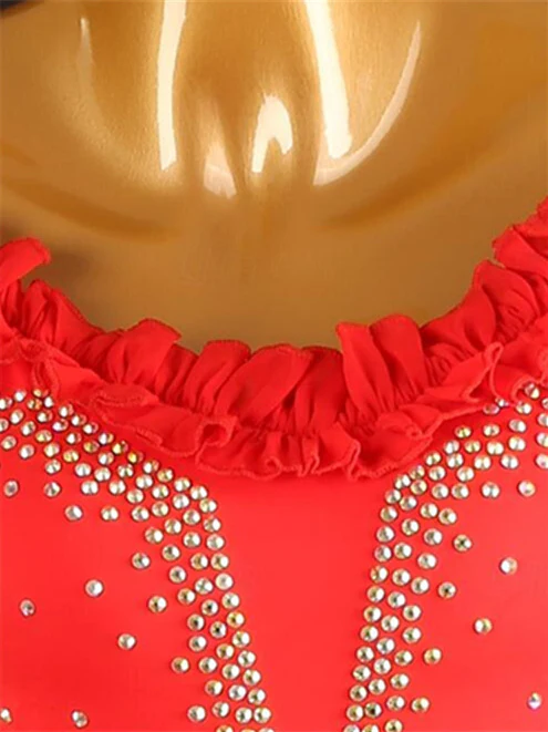 Women's Dancewear Ballroom Dance Dress Crystals/Rhinestones Women's Performance Long Sleeve - Image 3