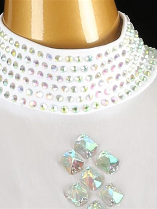 Women's Dancewear Ballroom Dance Dress Rhinestone Tassel Splicing Women's Performance Long Sleeve - Image 4