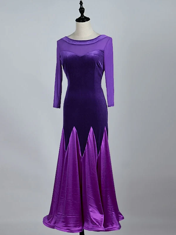 Women's Dancewear Ballroom Dance Dress Split Joint Women's Performance 3/4 Length Sleeve - Image 6