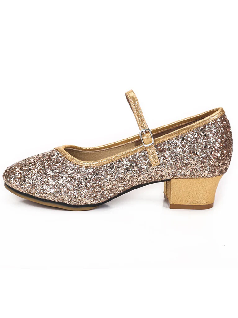 Women's Dancewear Shoes  Block Heel Round Toe Glitter Ballroom Dance Shoes - Image 2