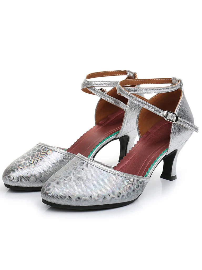 Women's Dancewear Shoes Buckle Low Heel Closed Toe Dance Shoes