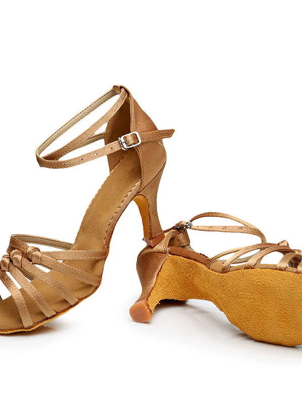 Women's Dancewear Shoes Buckle Peep Toe Ankle Strap Heel Latin Shoes - Image 2