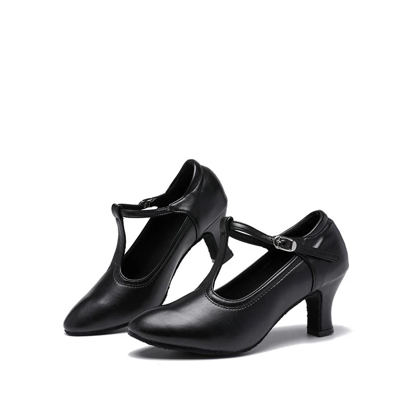 Women's Dancewear Shoes T-Strap Low Heel Closed Toe Latin Dance Shoes - Image 2