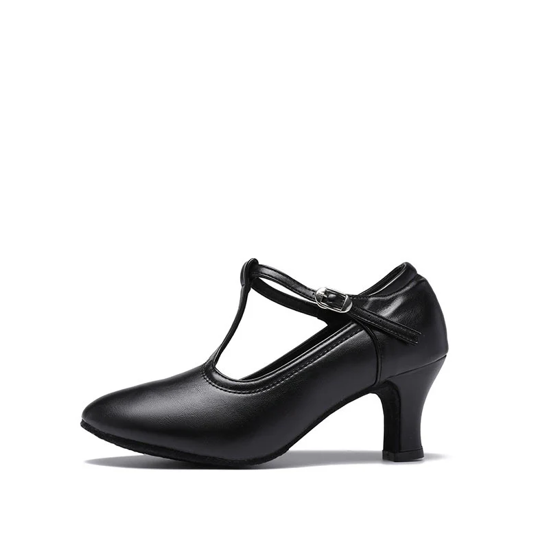 Women's Dancewear Shoes T-Strap Low Heel Closed Toe Latin Dance Shoes - Image 3