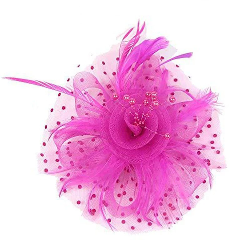 Women's Elegant Wedding Tea Party Feather Floral Cute Cocktail Headpiece/Veil Hat - Image 10