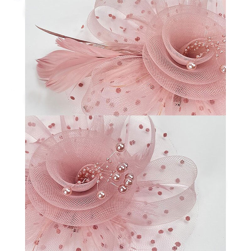Women's Elegant Wedding Tea Party Feather Floral Cute Cocktail Headpiece/Veil Hat - Image 2