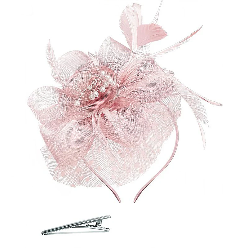 Women's Elegant Wedding Tea Party Feather Floral Cute Cocktail Headpiece/Veil Hat - Image 5