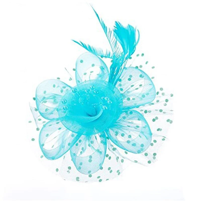 Women's Elegant Wedding Tea Party Feather Floral Cute Cocktail Headpiece/Veil Hat - Image 6