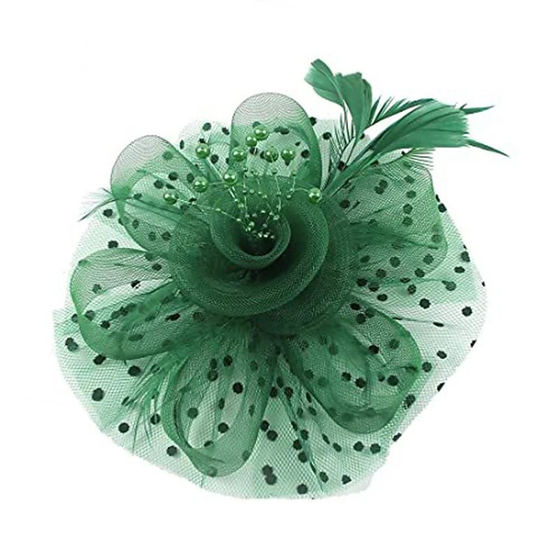Women's Elegant Wedding Tea Party Feather Floral Cute Cocktail Headpiece/Veil Hat - Image 7