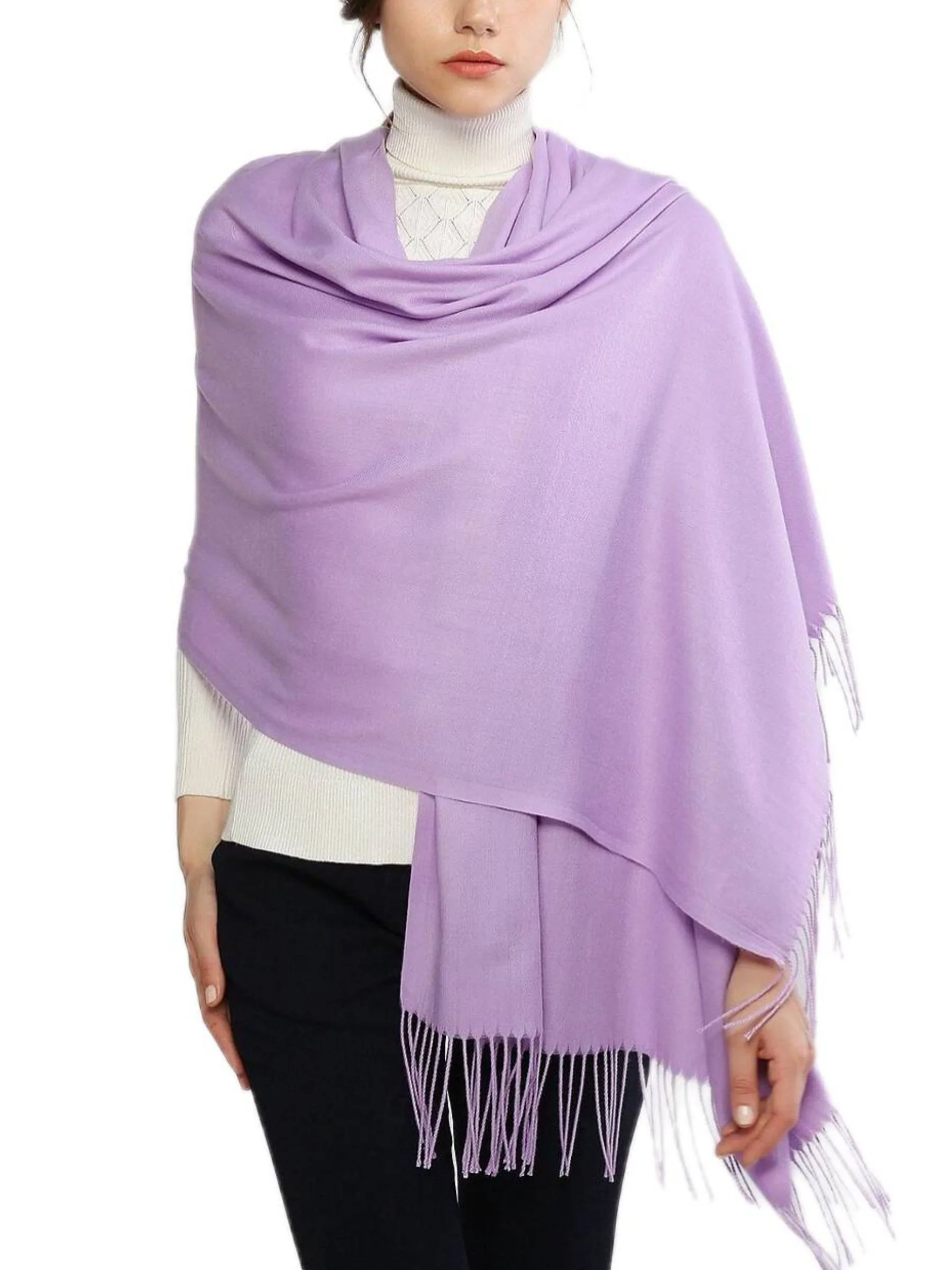 Women's Imitation Cashmere Pure Color Soft Winter Warm Wraps - Image 16