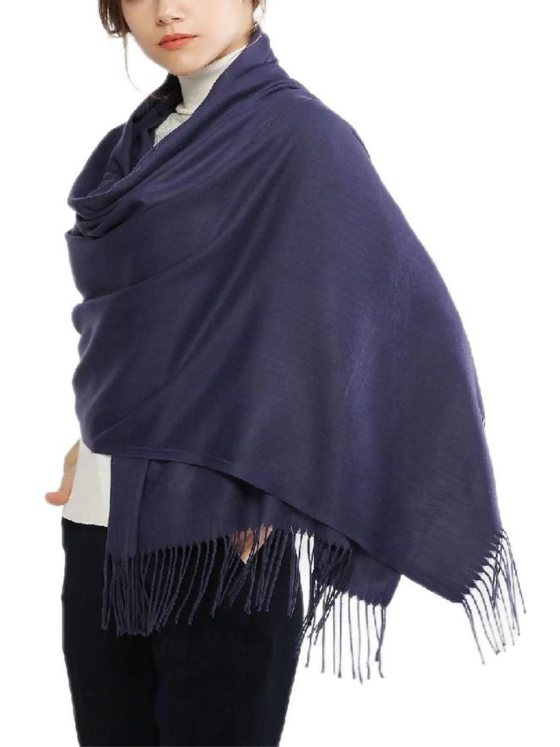 Women's Imitation Cashmere Pure Color Soft Winter Warm Wraps - Image 17