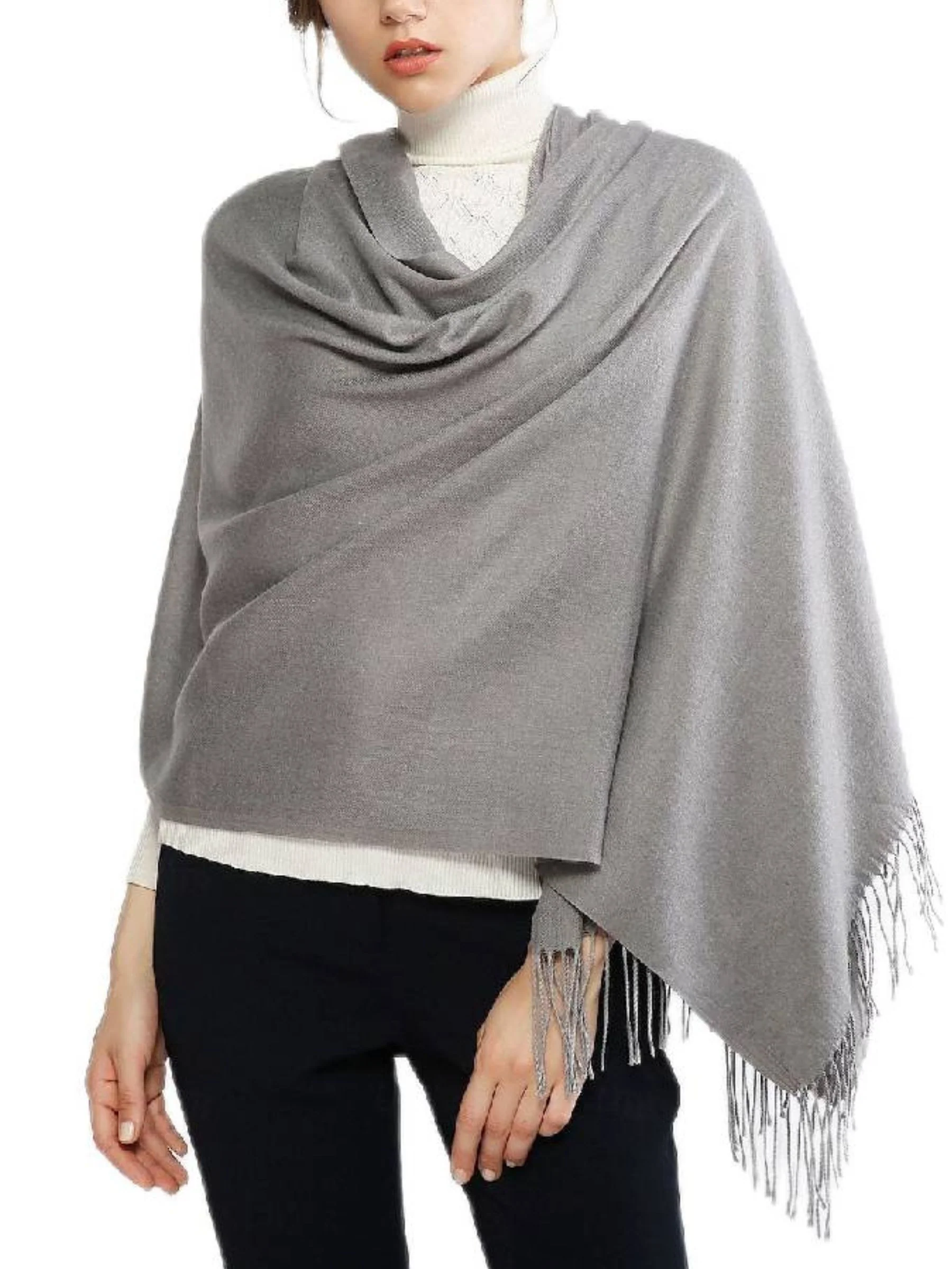 Women's Imitation Cashmere Pure Color Soft Winter Warm Wraps - Image 21