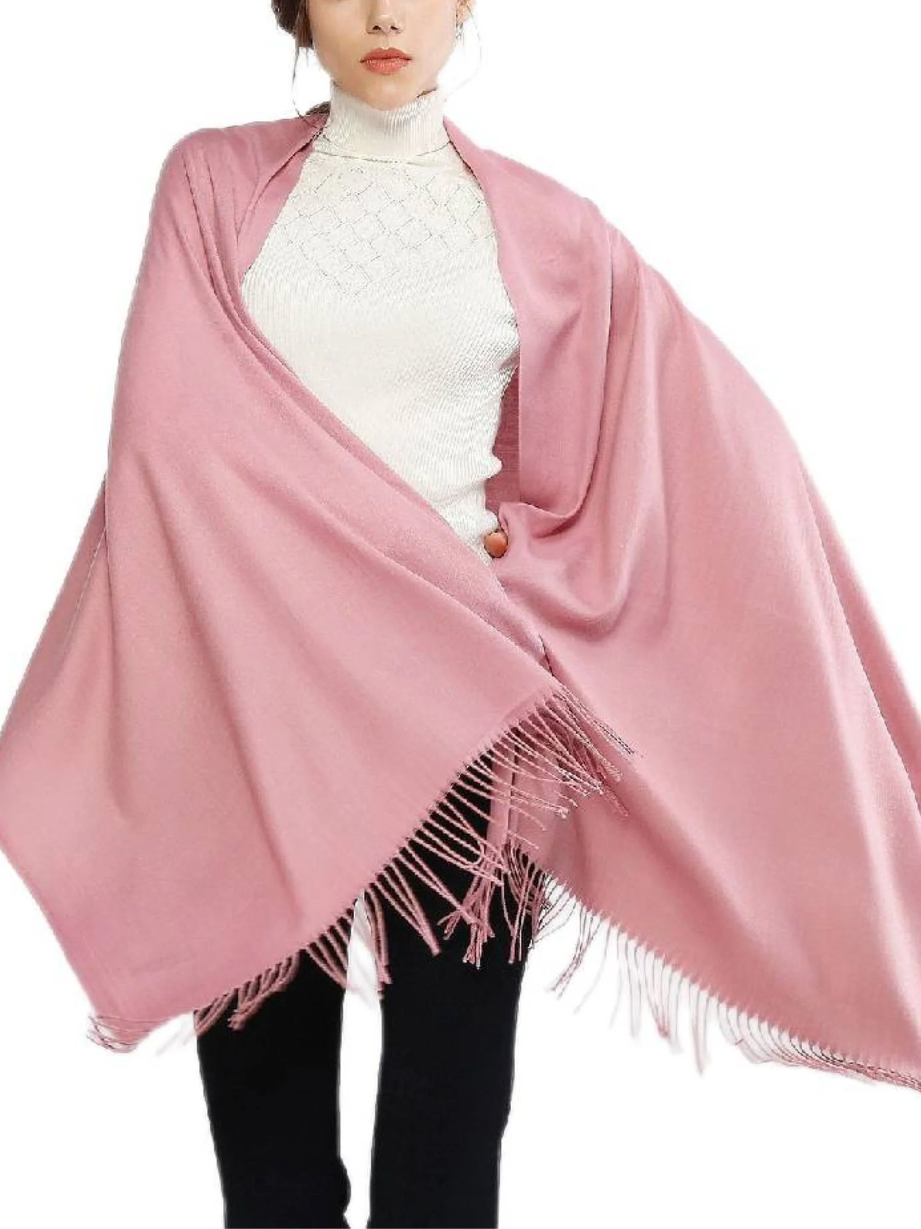 Women's Imitation Cashmere Pure Color Soft Winter Warm Wraps - Image 22