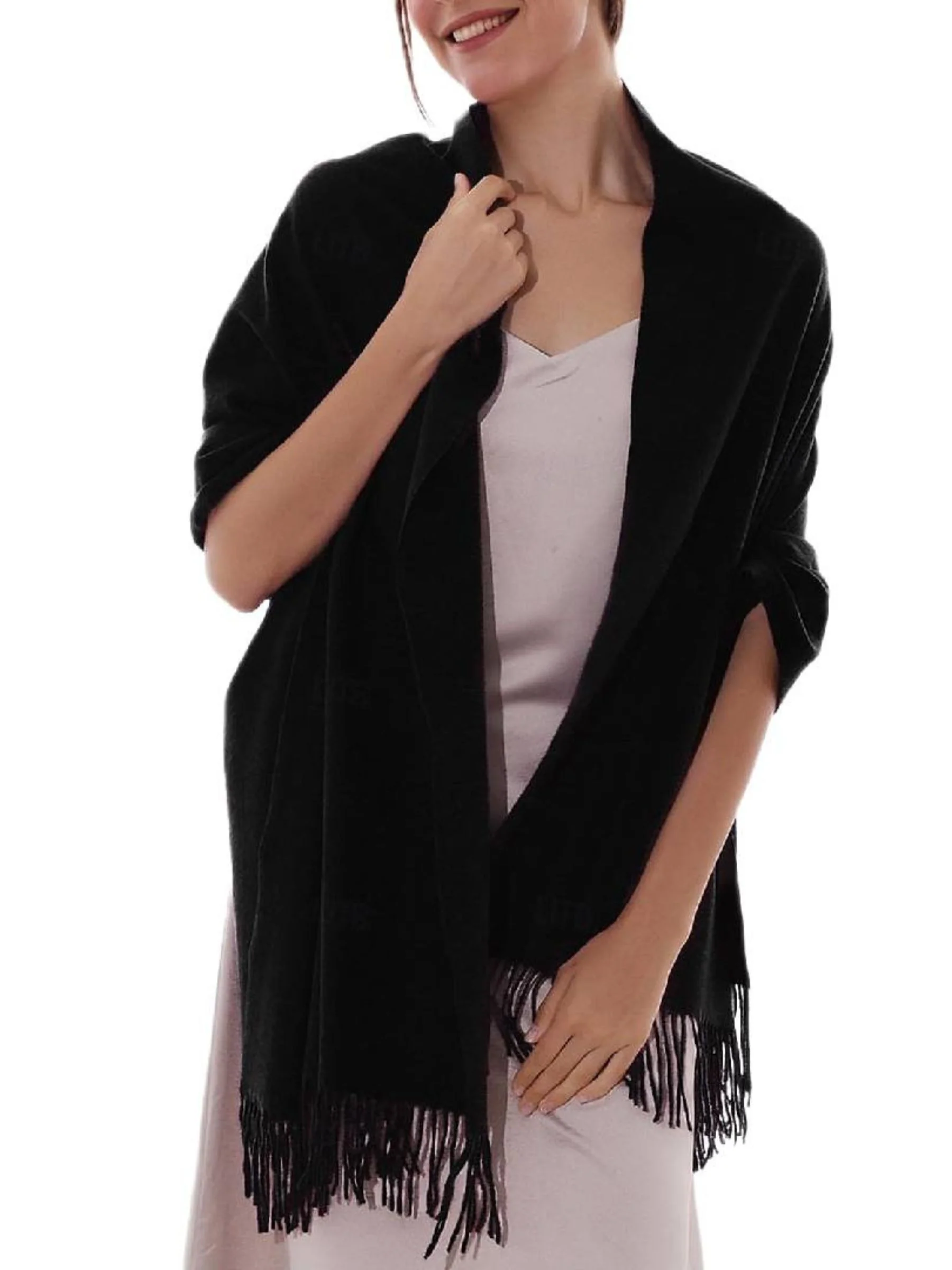 Women's Imitation Cashmere Pure Color Soft Winter Warm Wraps - Image 4