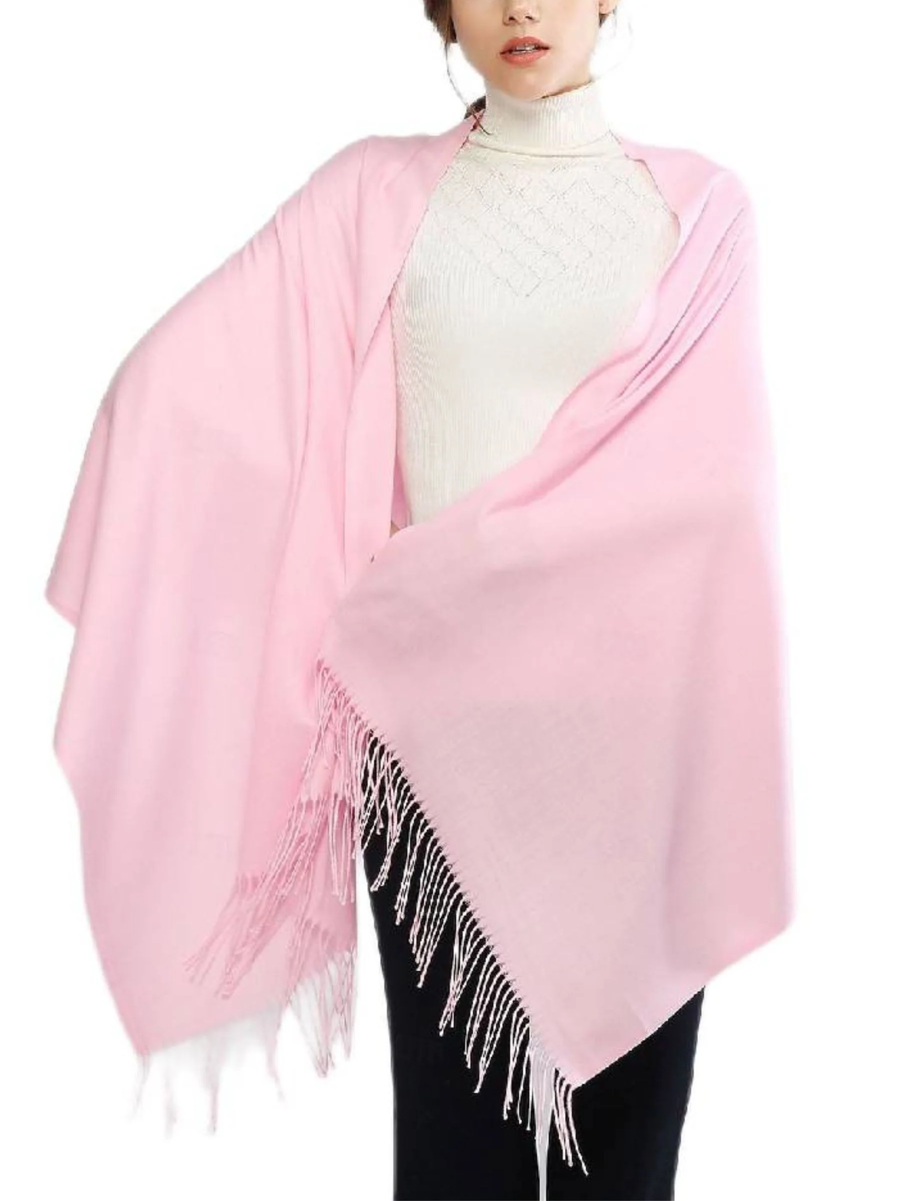 Women's Imitation Cashmere Pure Color Soft Winter Warm Wraps - Image 6