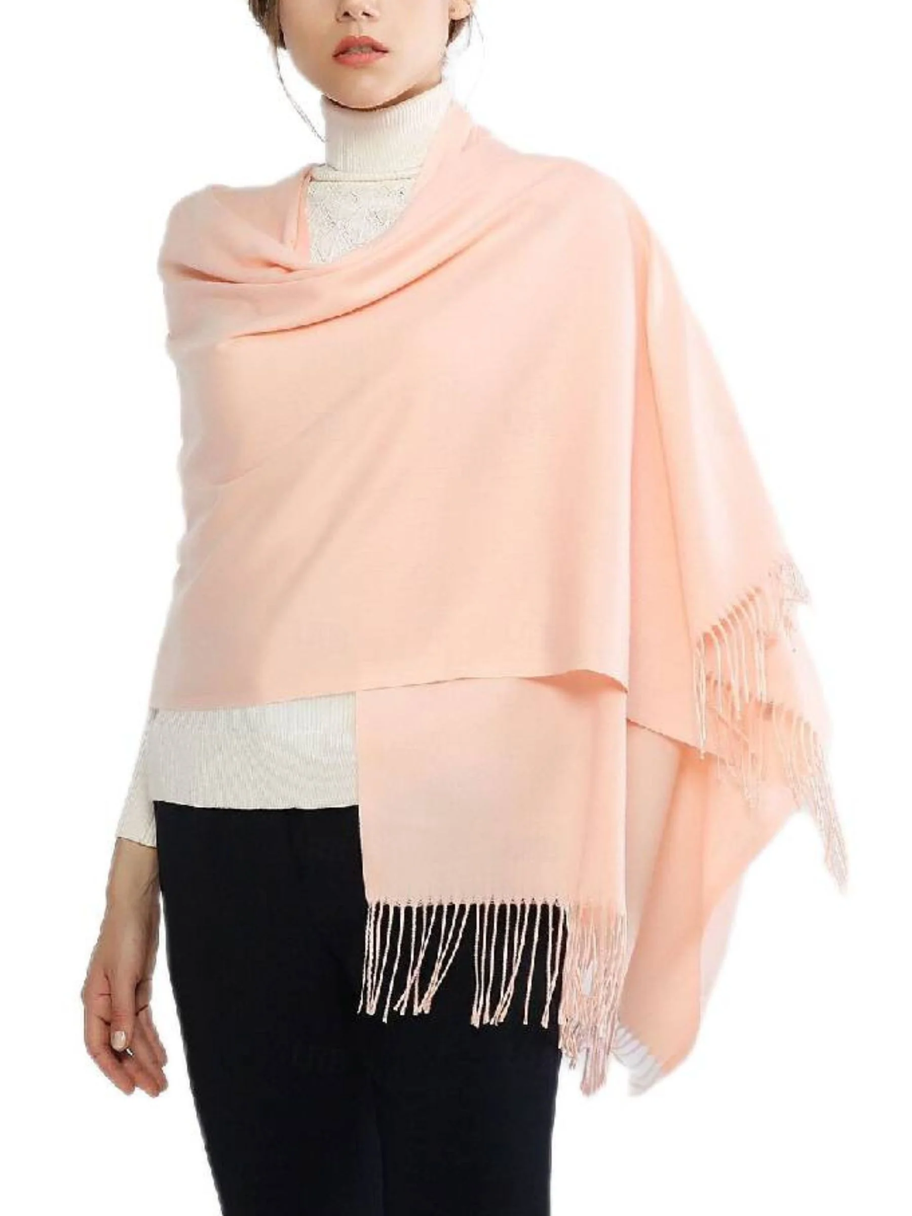 Women's Imitation Cashmere Pure Color Soft Winter Warm Wraps - Image 7