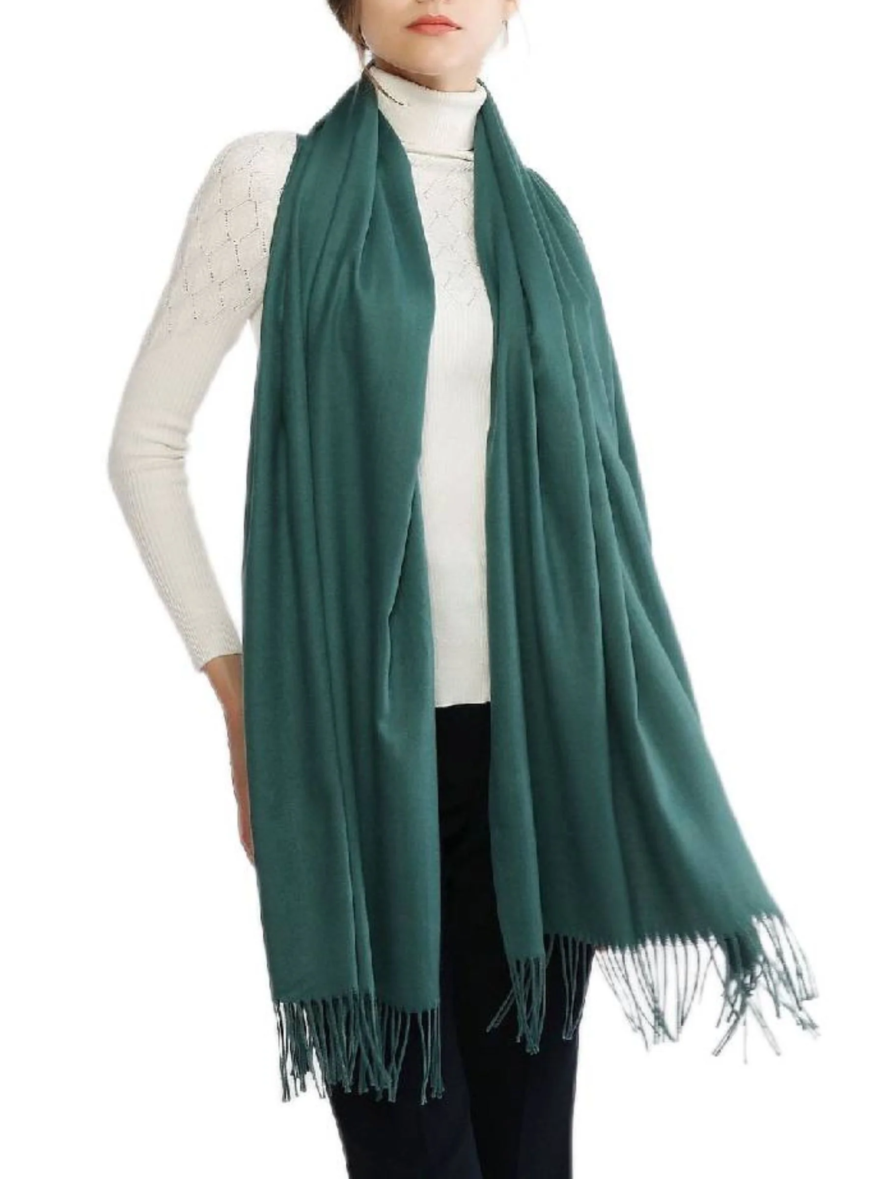 Women's Imitation Cashmere Pure Color Soft Winter Warm Wraps - Image 8