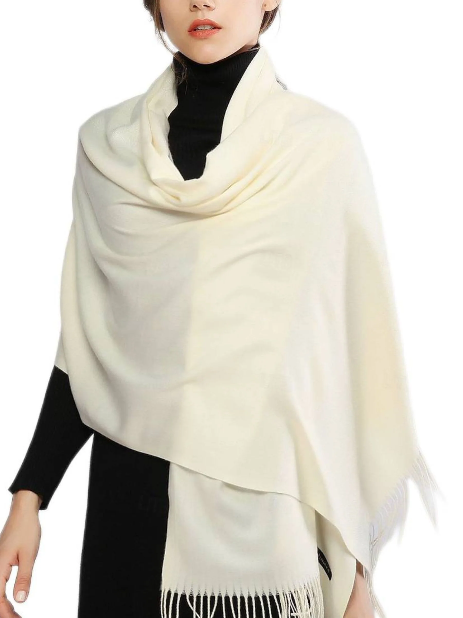 Women's Imitation Cashmere Pure Color Soft Winter Warm Wraps - Image 9