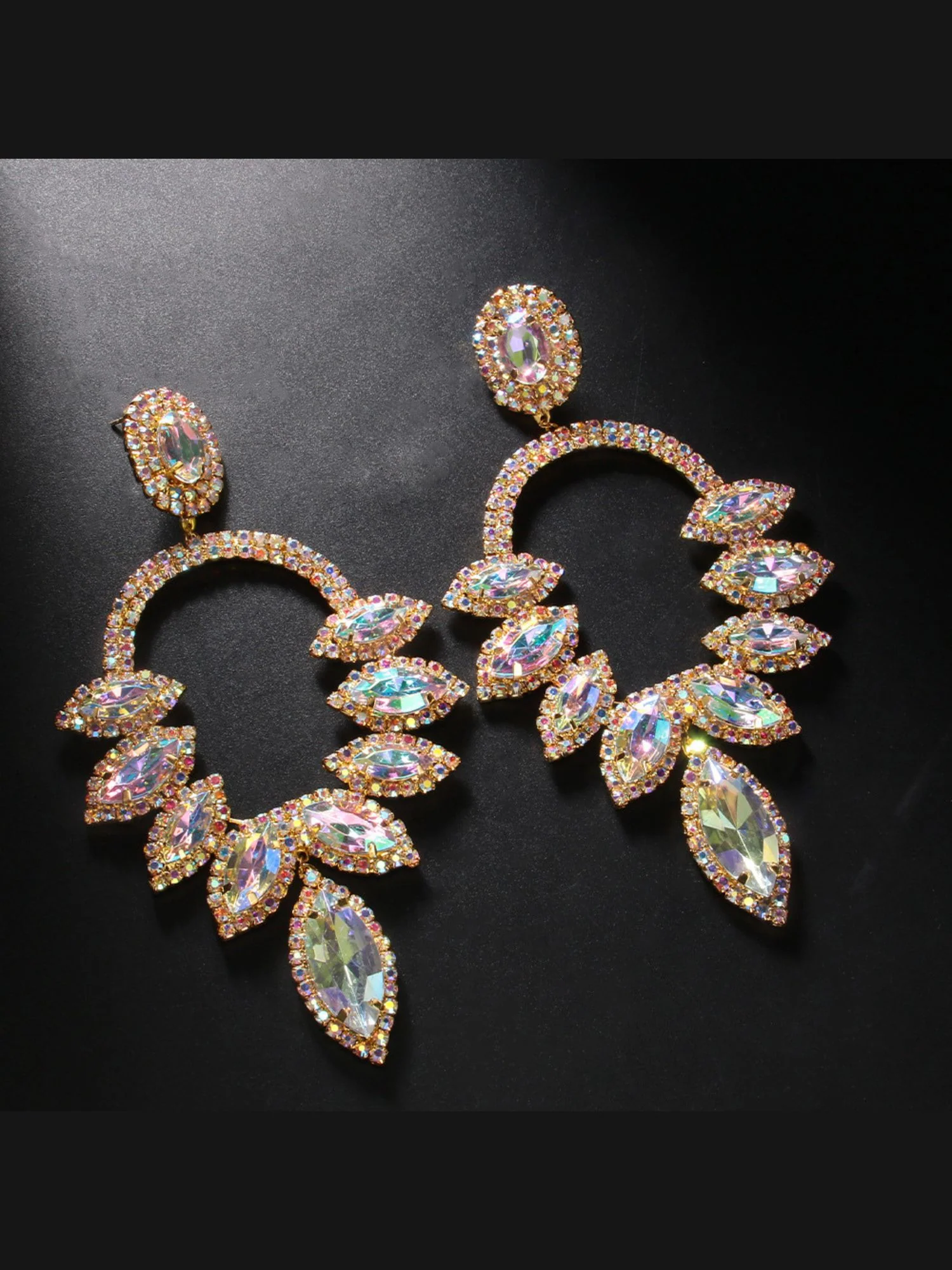 Women's Luxury Colorful Sparkling Diamonds Drop Earrings - Image 2
