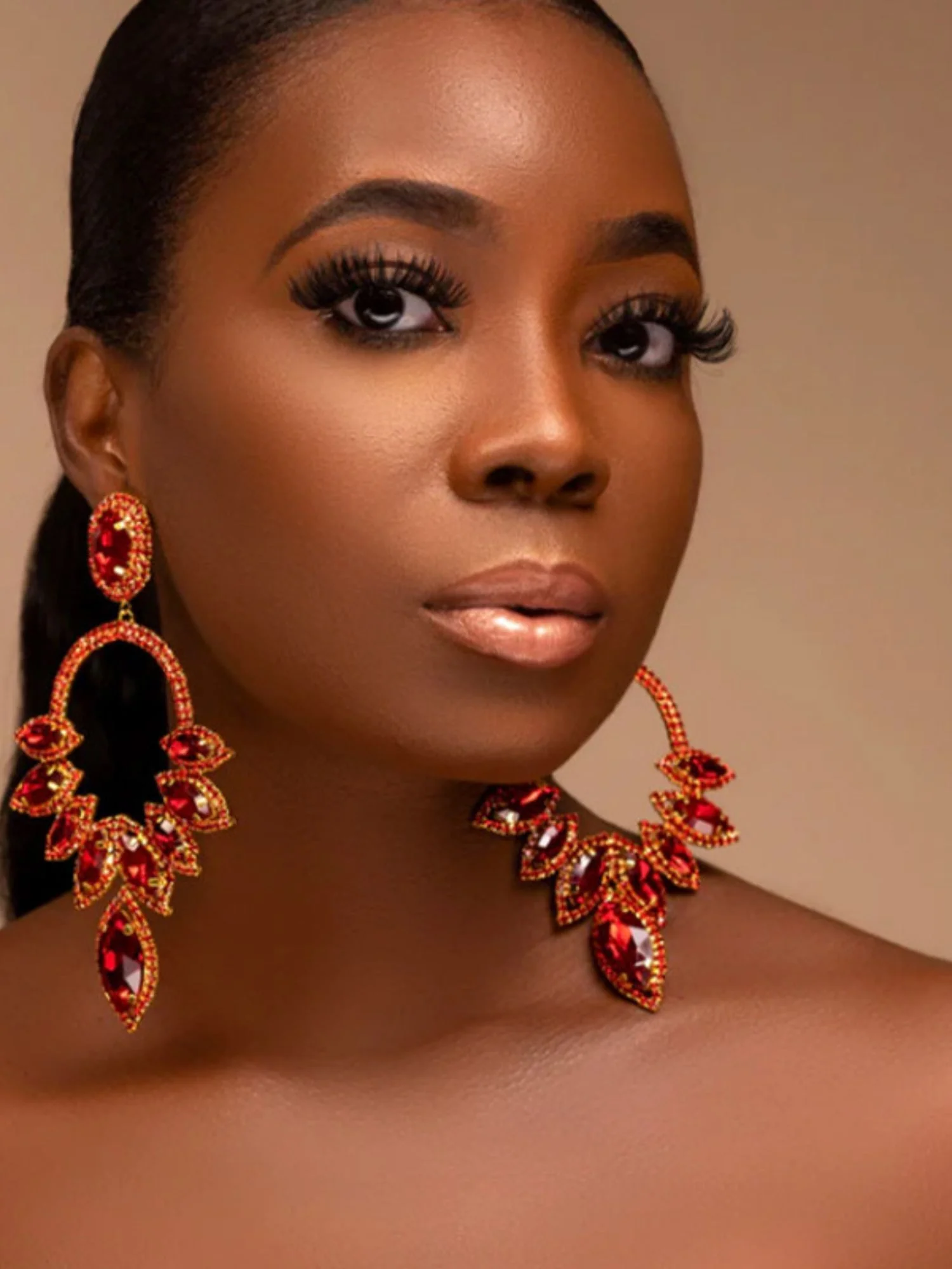 Women's Luxury Colorful Sparkling Diamonds Drop Earrings - Image 3