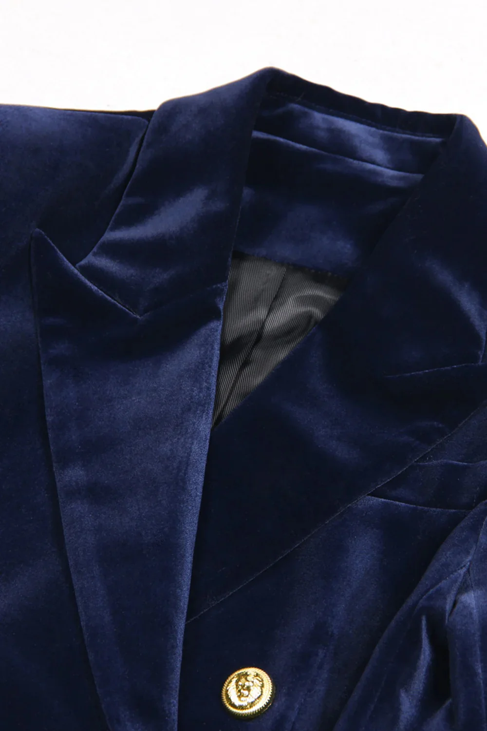Women's Navy Double Breasted Fitted 2 Piece Suit - Image 4