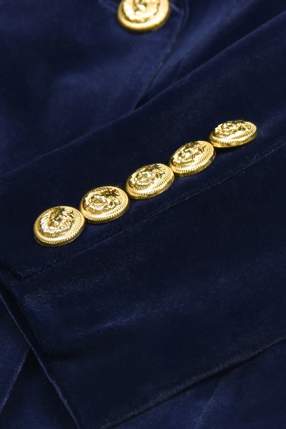 Women's Navy Double Breasted Fitted 2 Piece Suit - Image 6