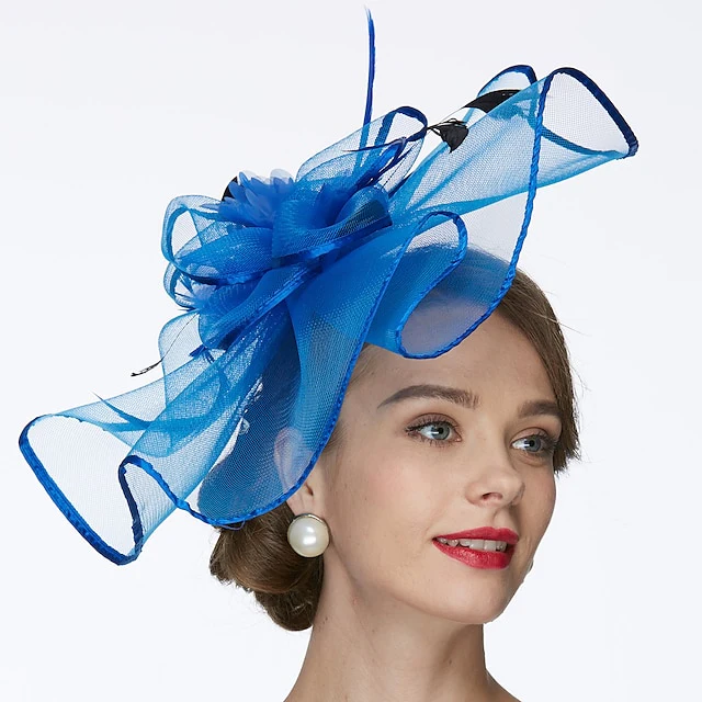 Women's Net Tea Party Special Occasion Wedding With Flowers Headpiece - Image 5