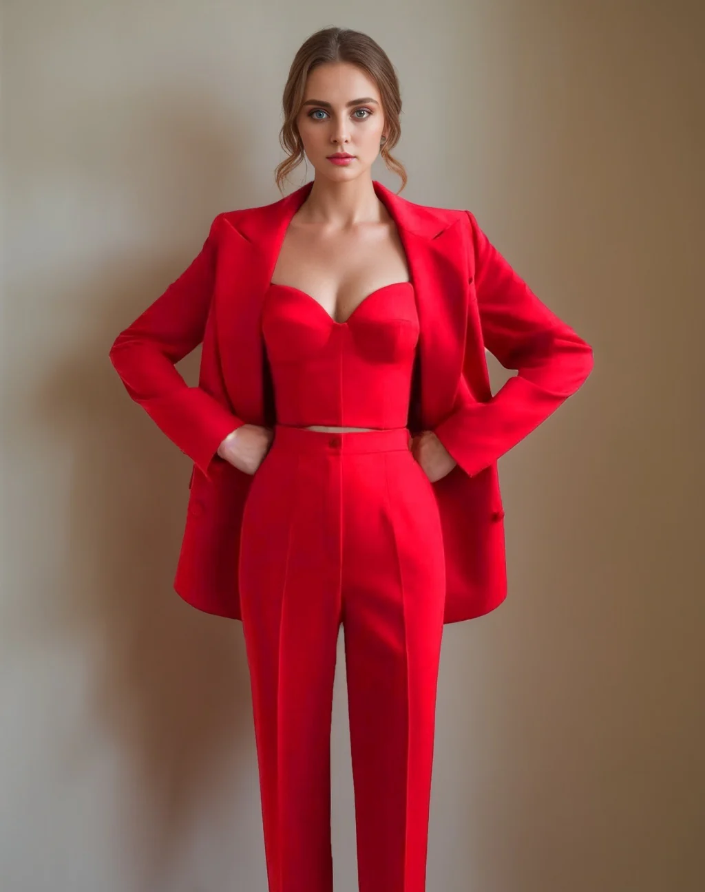 Women's Peak Lapel 3 Piece Prom Suits - Image 4